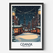 Gdansk Retro Travel Illustration