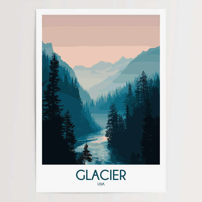 Glacier National Park Home Office Decor