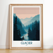 Glacier National Park Modern Travel Poster