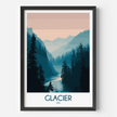 Glacier National Park Scenic Landscape Art