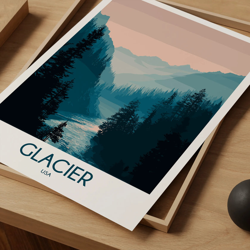 Glacier National Park Souvenir Poster Print