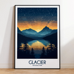 Glacier Retro Travel Illustration