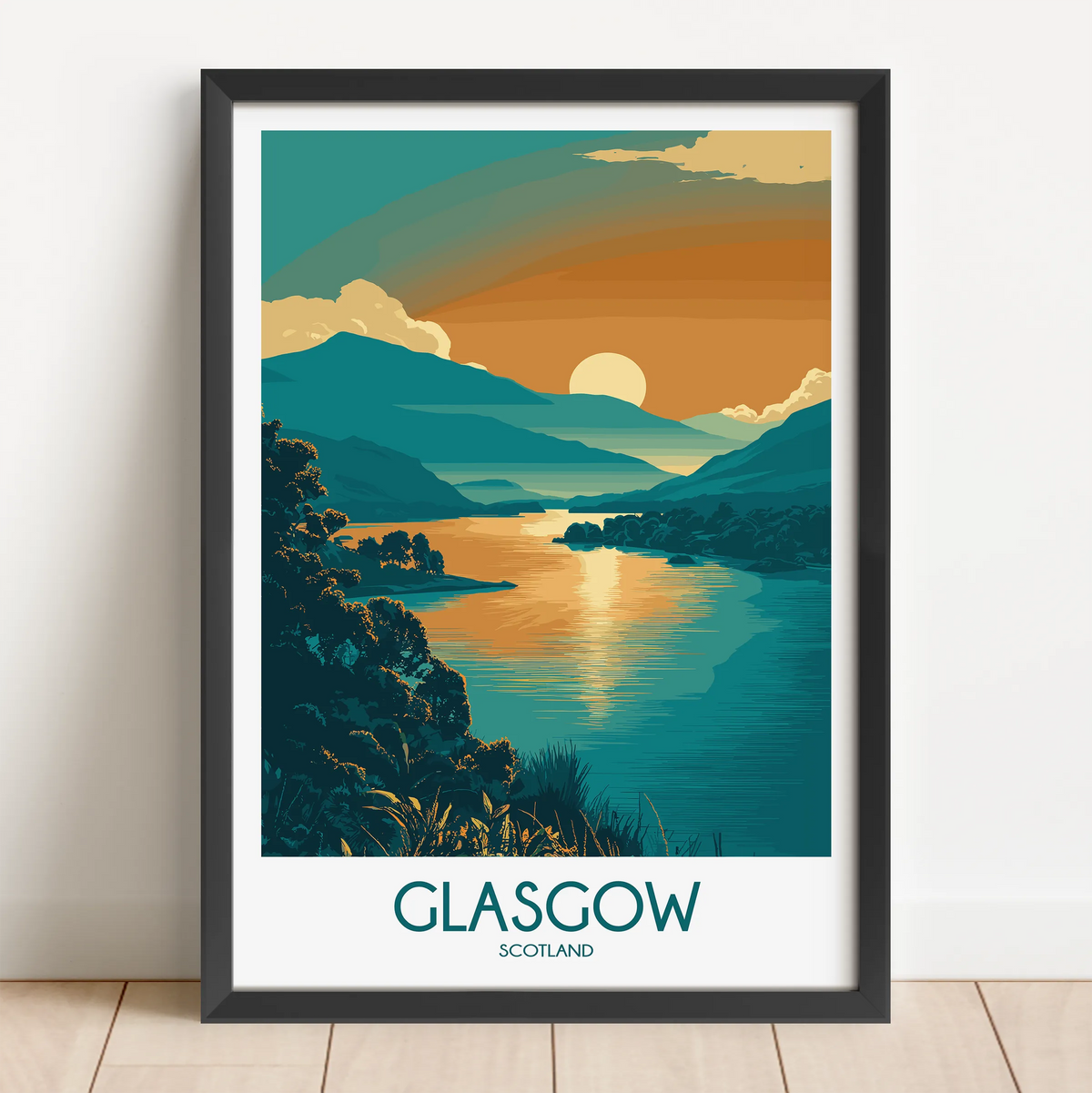 Glasgow Retro Travel Illustration