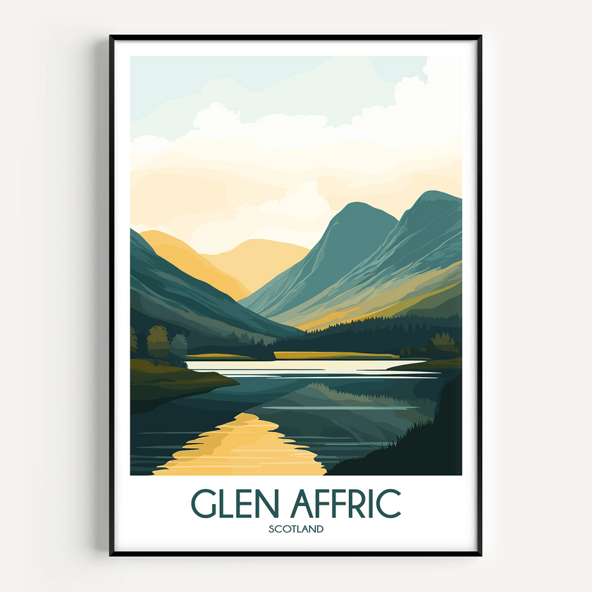Glen Affric Retro Travel Illustration