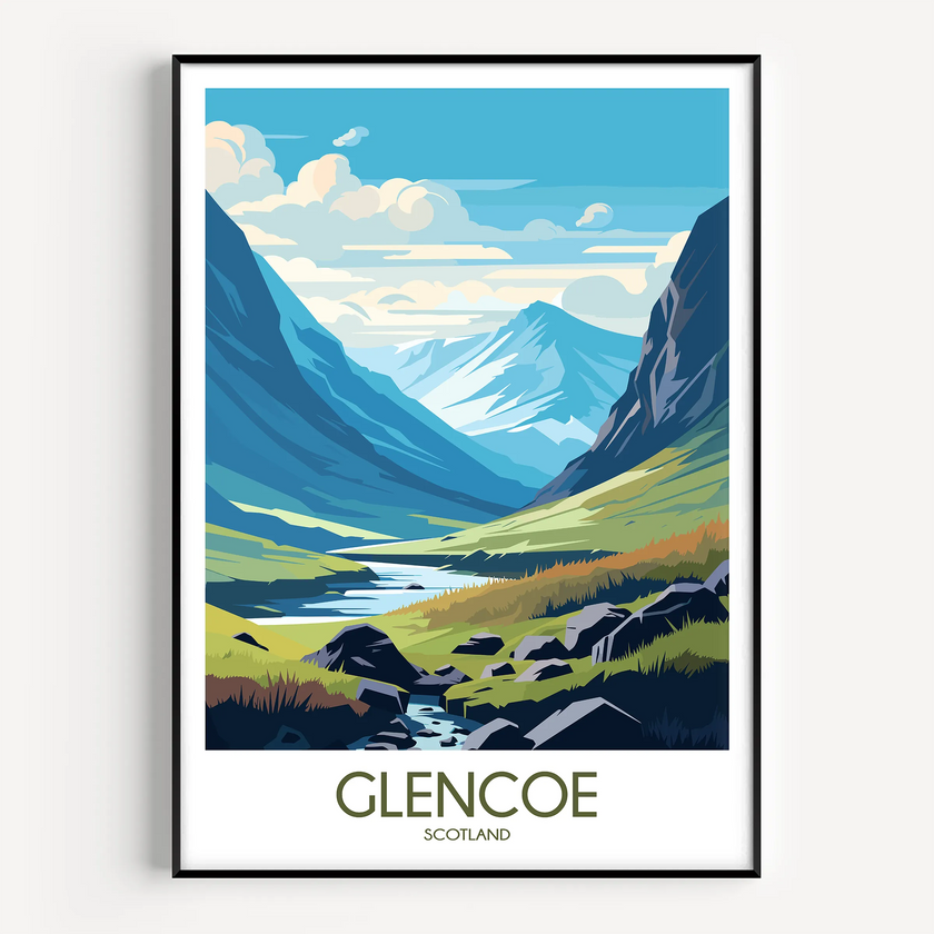 Glencoe Retro Travel Illustration