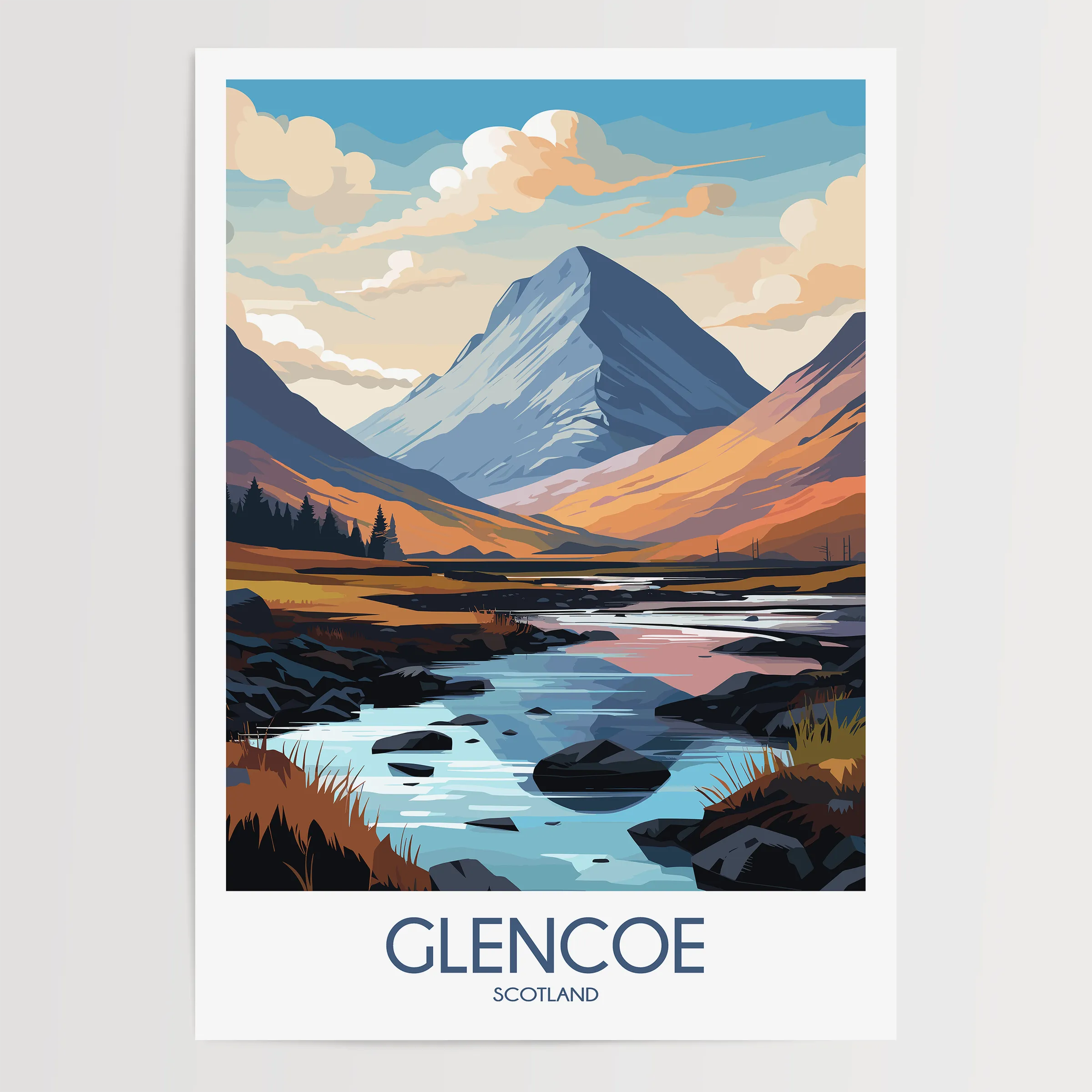Glencoe Vintage Style Print