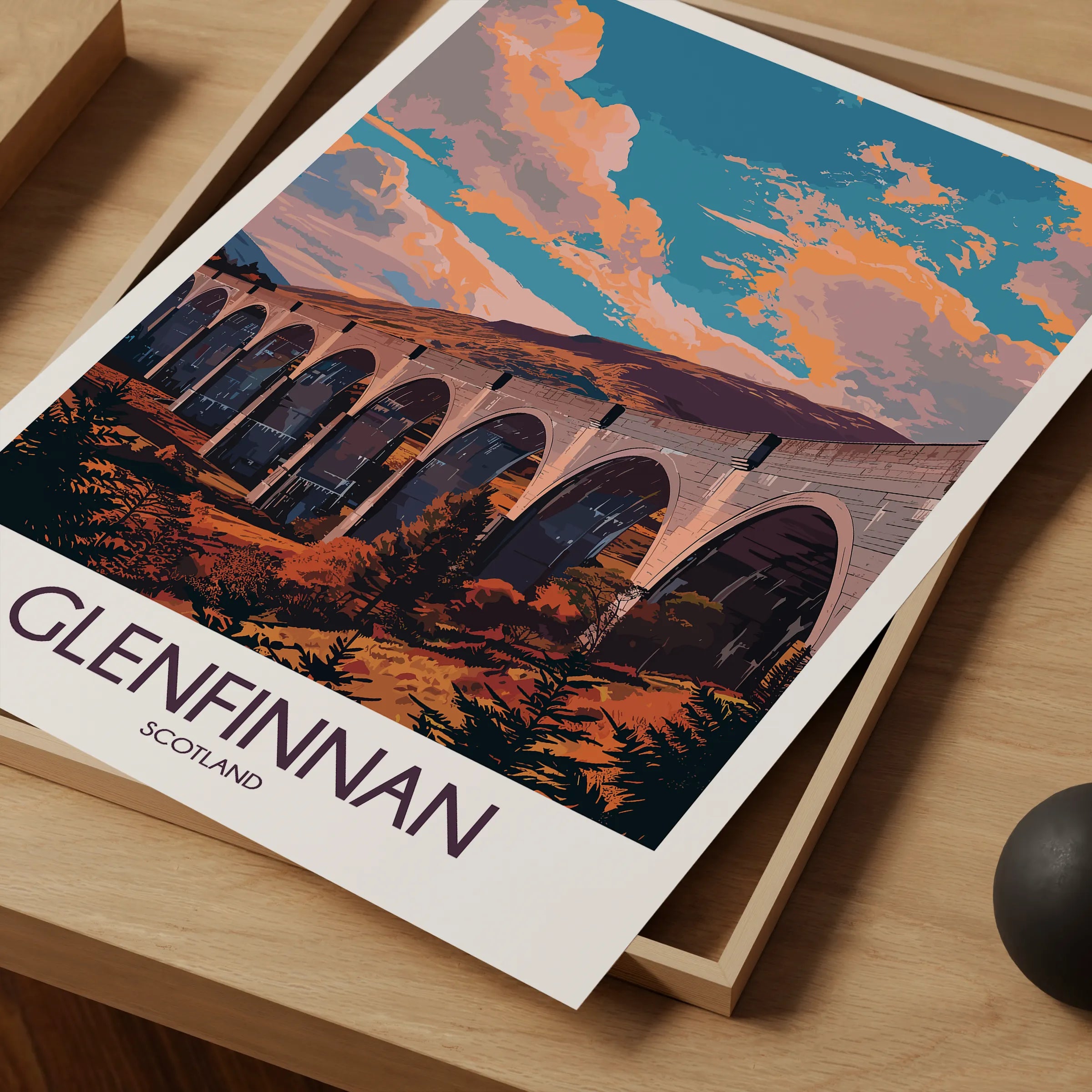 Glenfinnan Retro Travel Illustration
