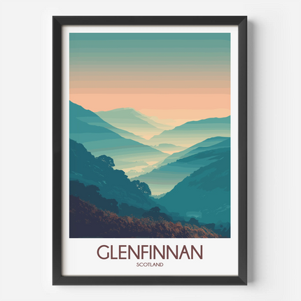 Glenfinnan Retro Travel Illustration