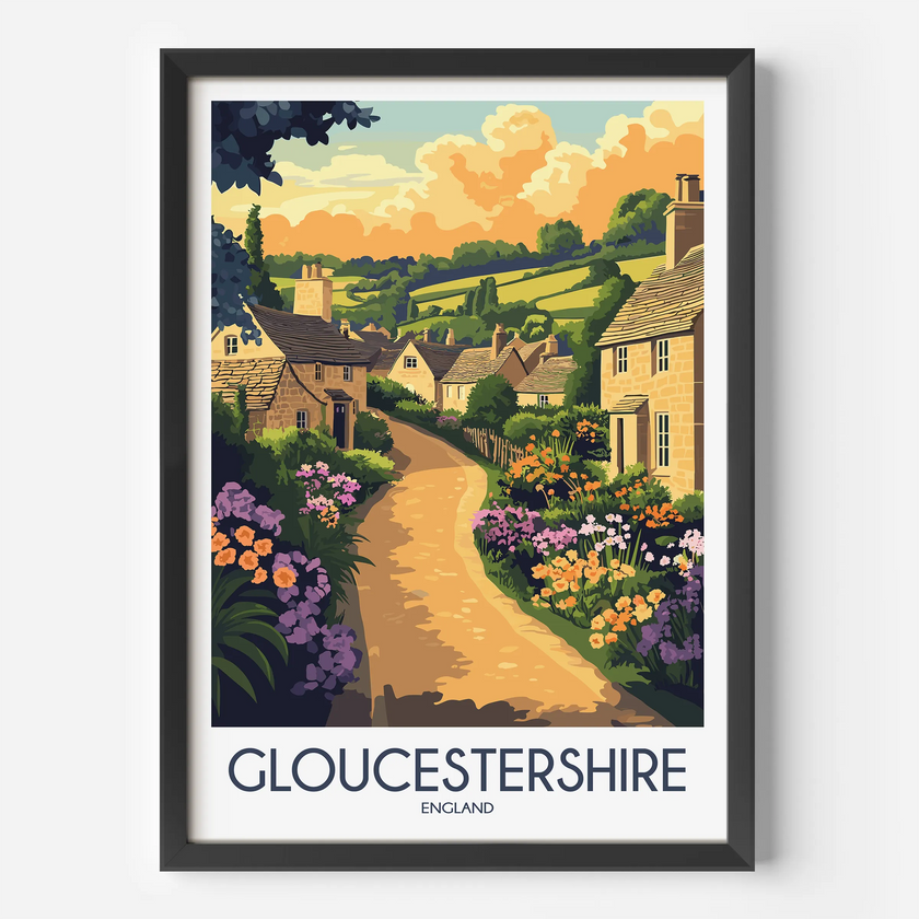 Gloucestershire Modern Travel Poster