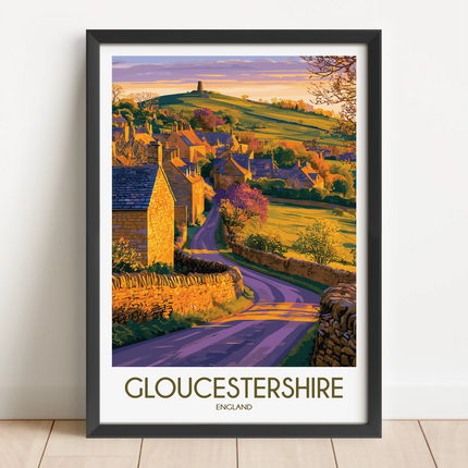 Gloucestershire Retro Travel Illustration