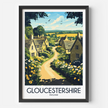 Gloucestershire Retro Travel Illustration