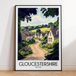Gloucestershire Retro Travel Illustration