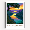Gloucestershire Retro Travel Illustration
