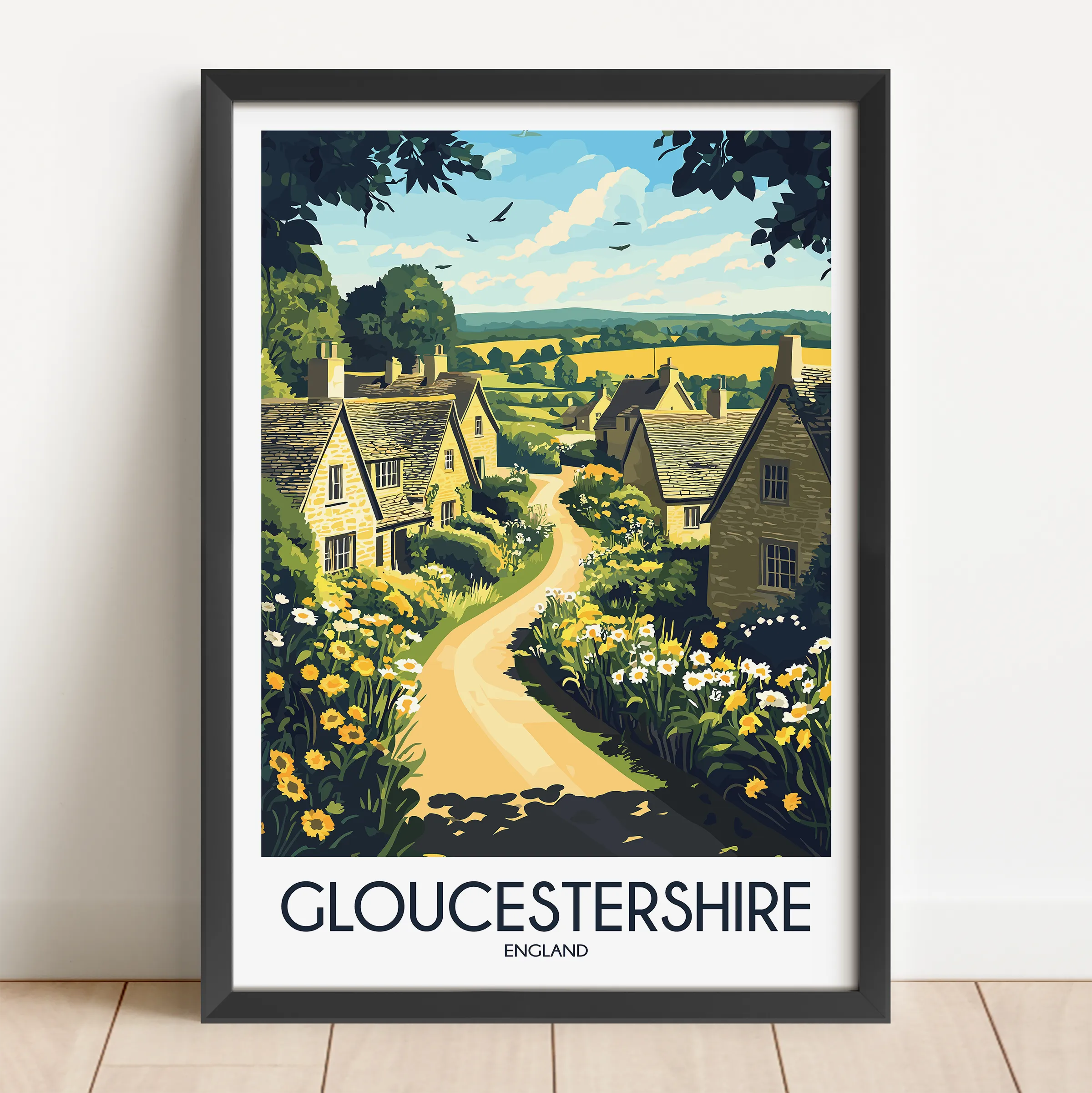 Gloucestershire Vintage Style Print