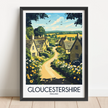 Gloucestershire Vintage Style Print