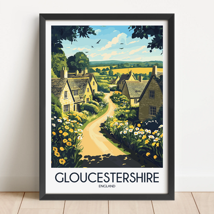 Gloucestershire Vintage Style Print