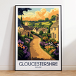 Gloucestershire Vintage Style Print