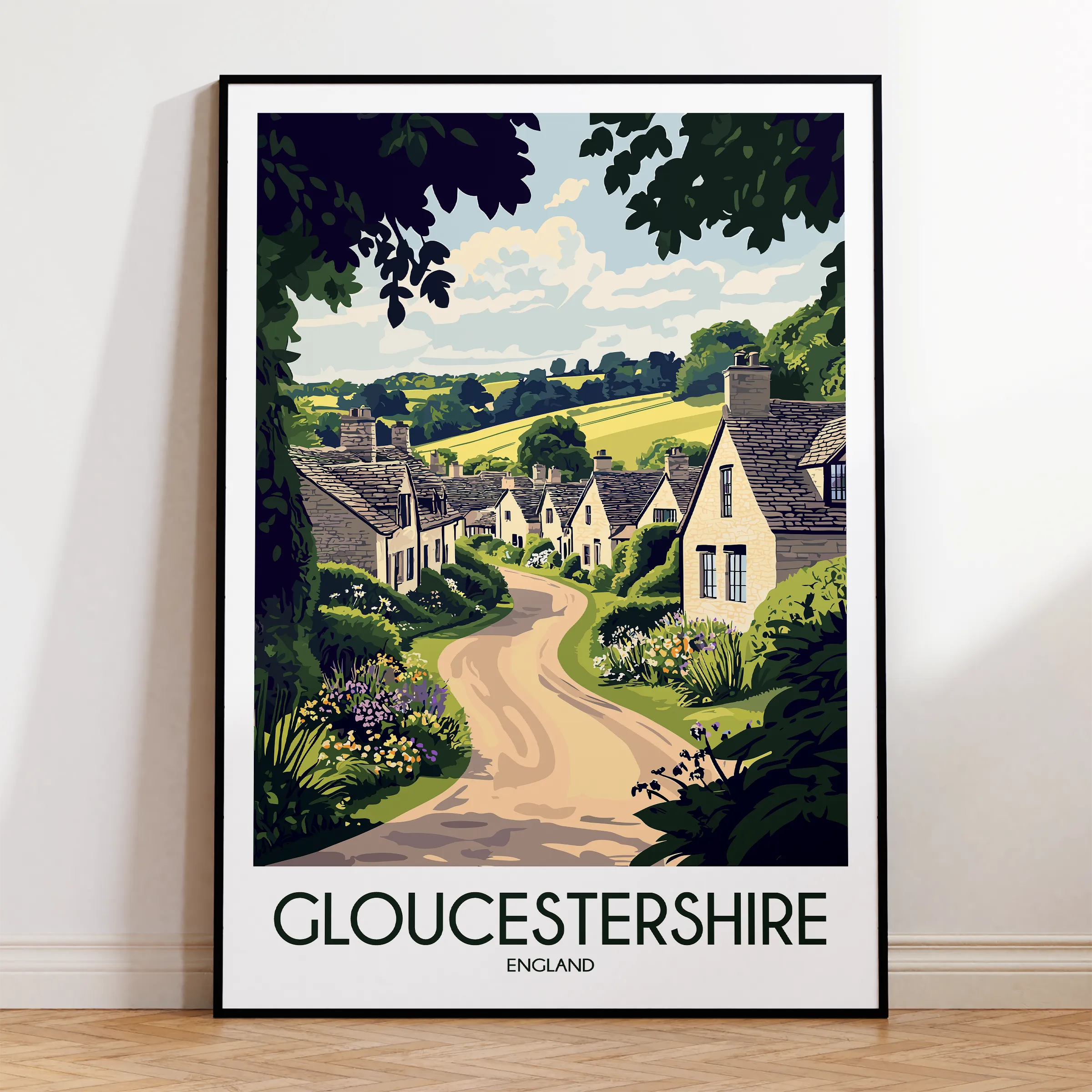 Gloucestershire Vintage Style Print