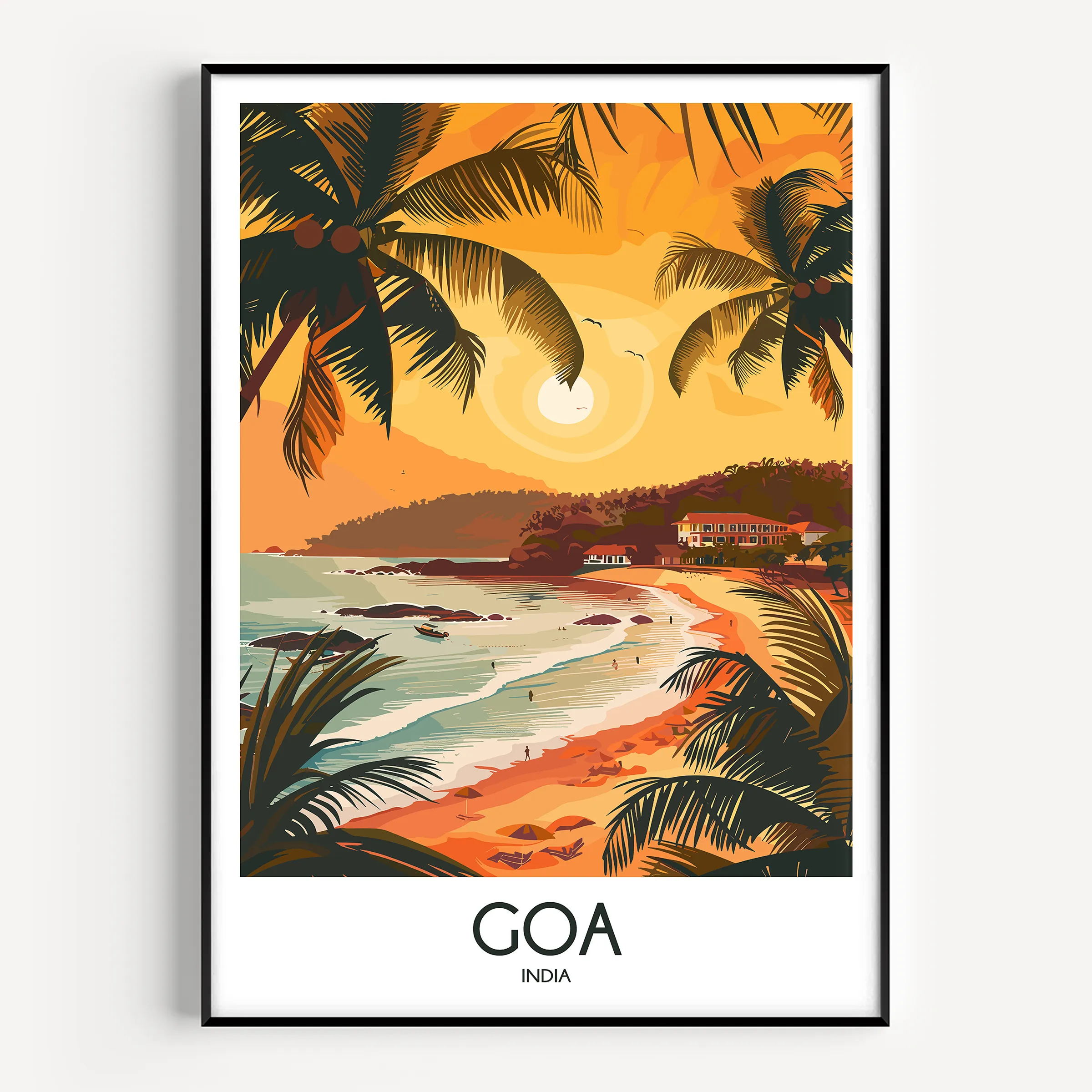 Goa Retro Travel Illustration