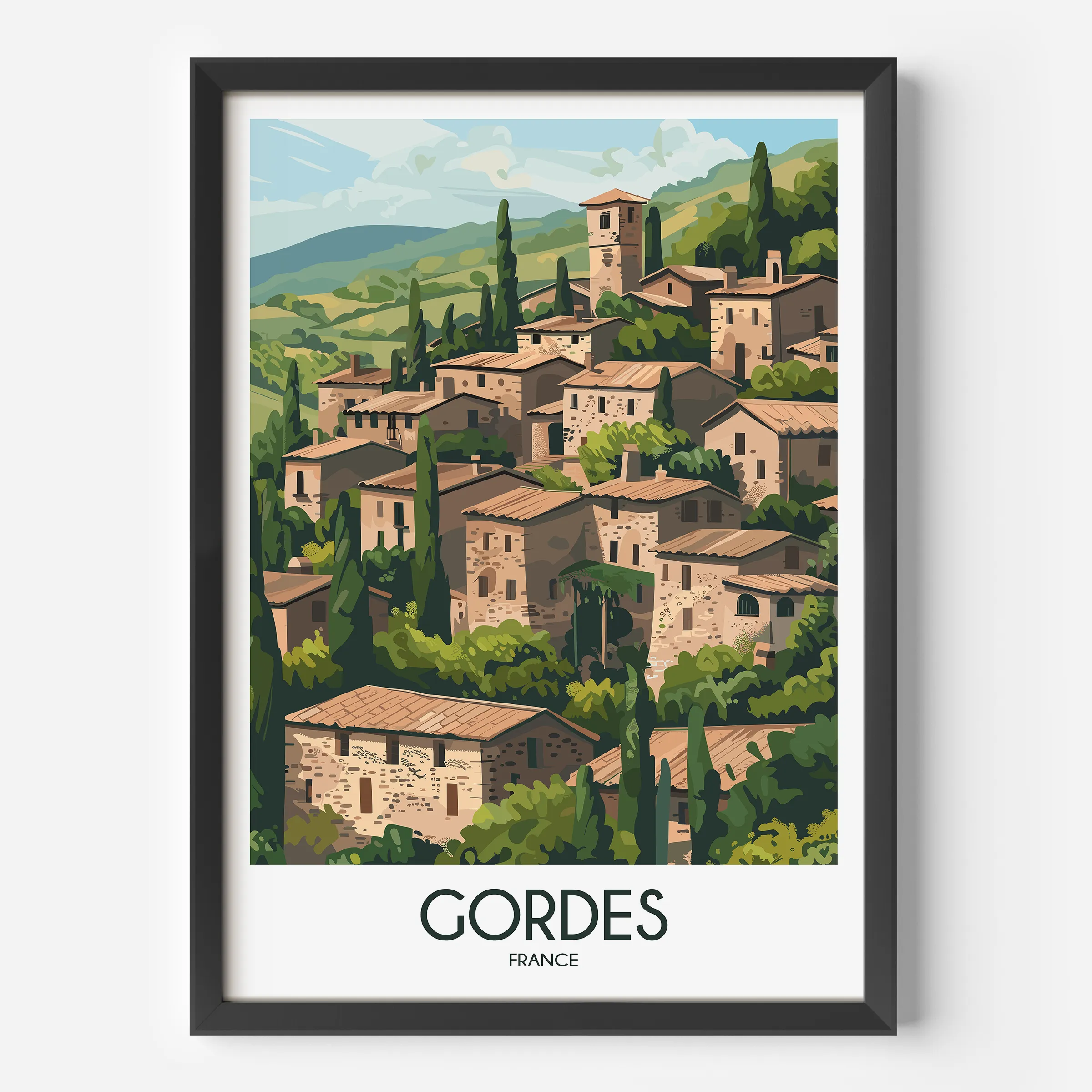 Gordes Modern Travel Poster