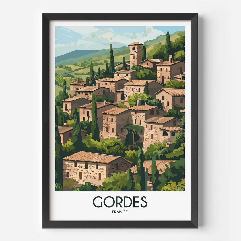 Gordes Modern Travel Poster