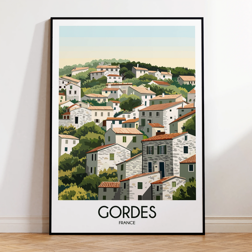 Gordes Modern Travel Poster