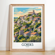 Gordes Retro Travel Illustration