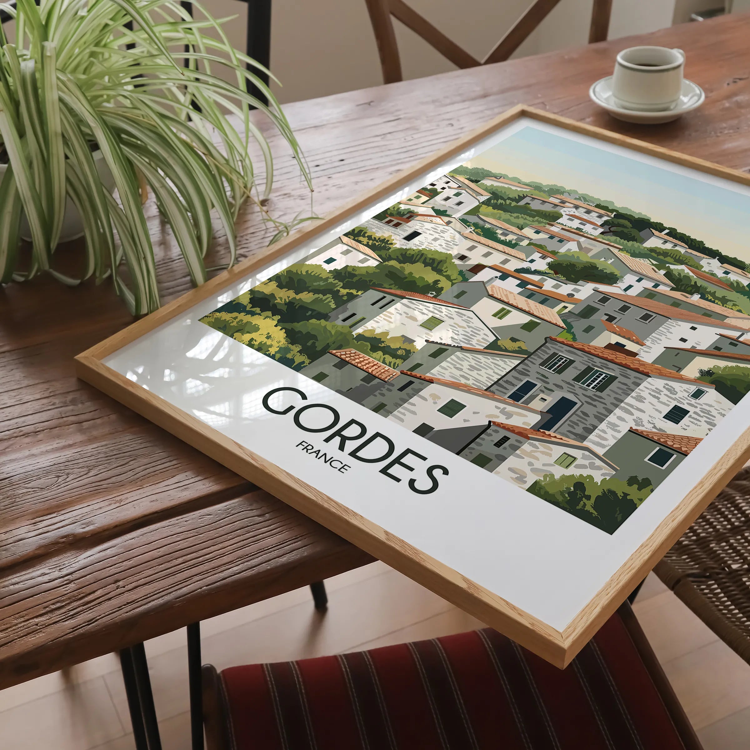 Gordes Retro Travel Illustration