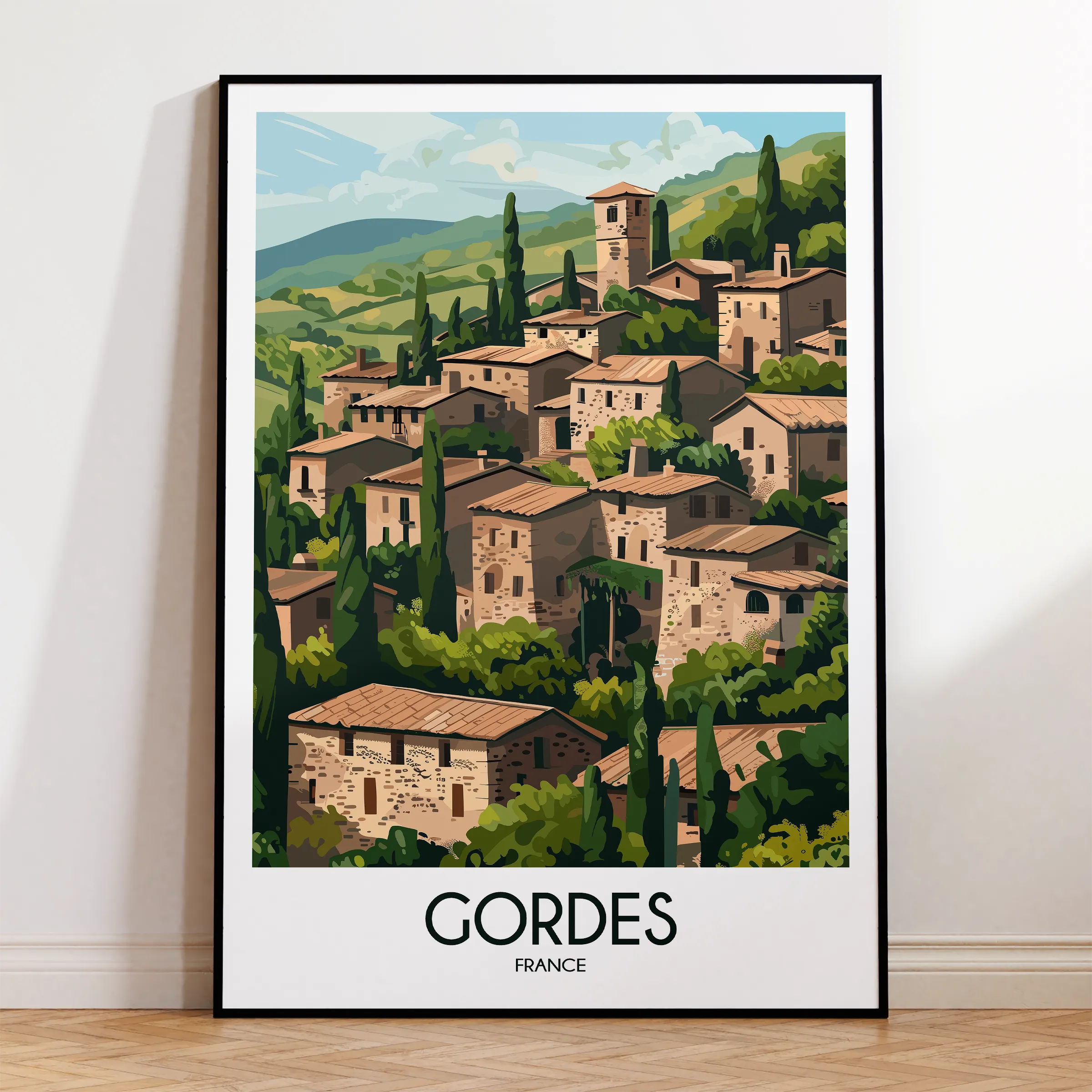 Gordes Vintage Style Print