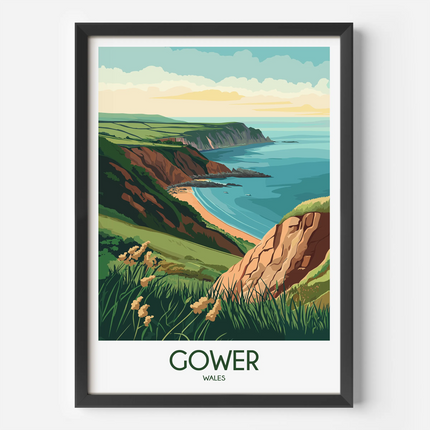 Gower Modern Travel Poster