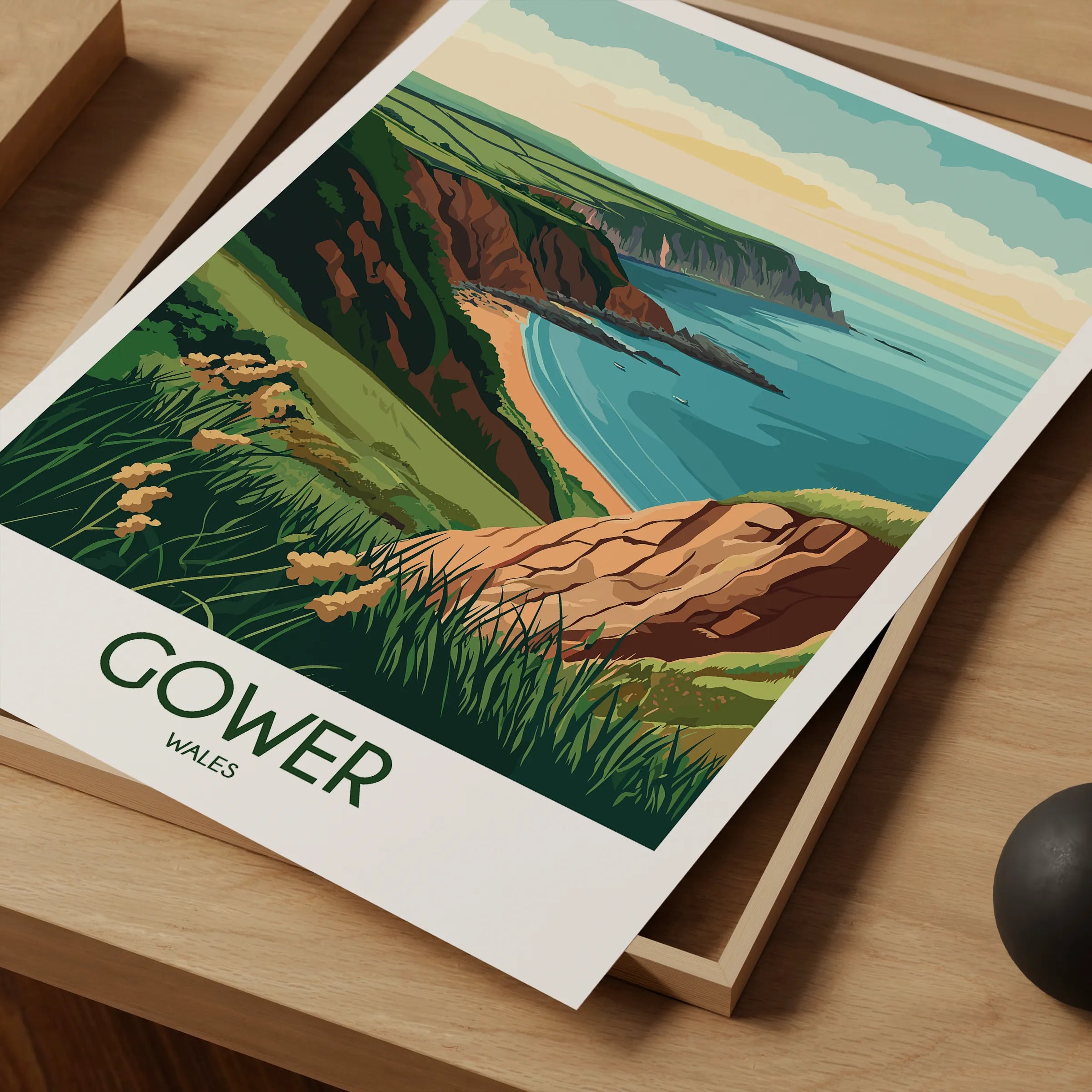 Gower Retro Travel Illustration