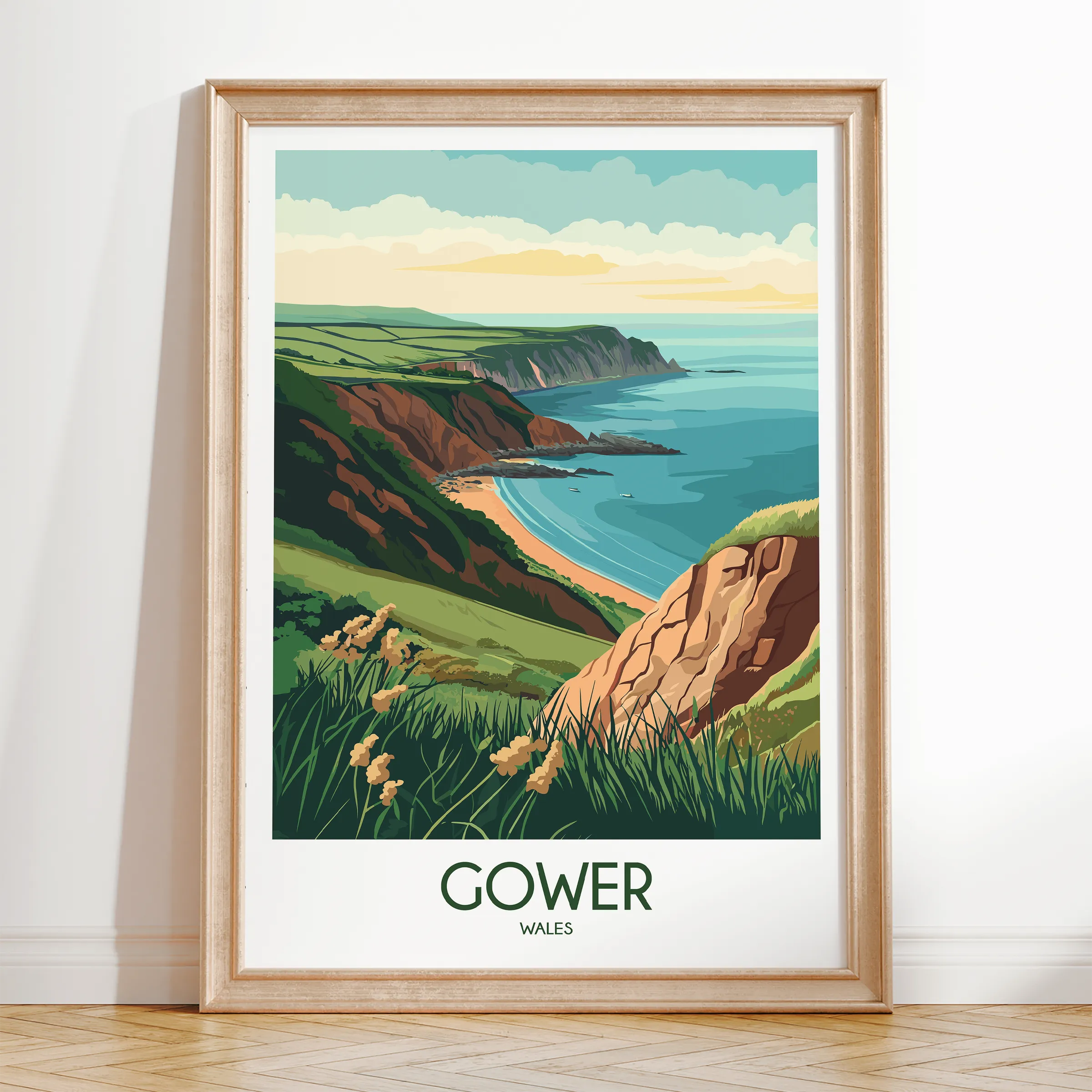 Gower Vintage Style Print