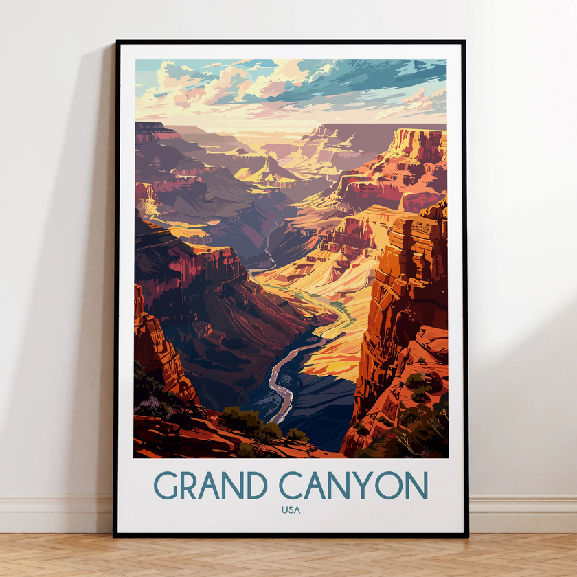 Grand Canyon Retro Travel Illustration