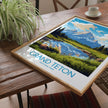Grand Teton Retro Travel Illustration