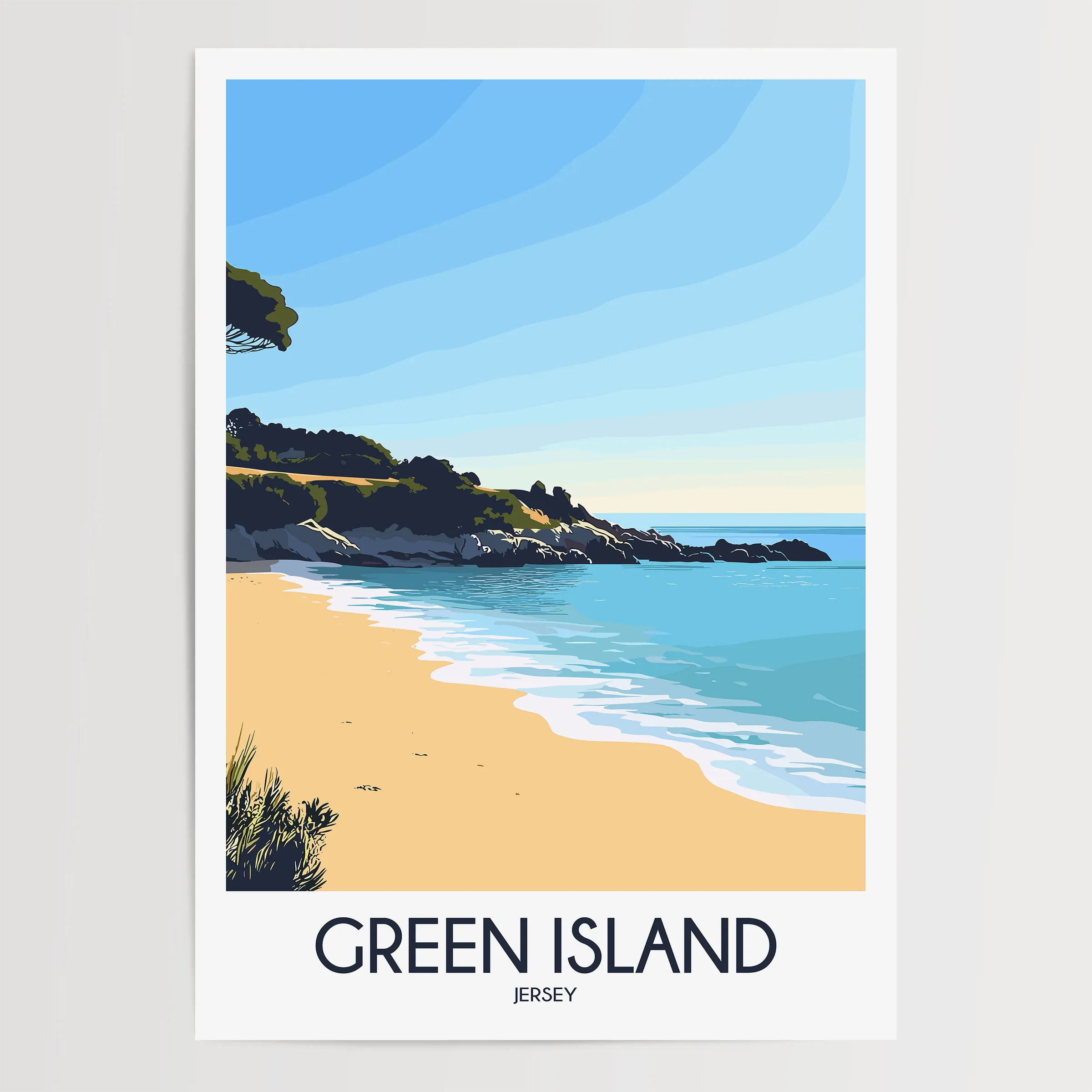Green Island Minimalist Wall Art