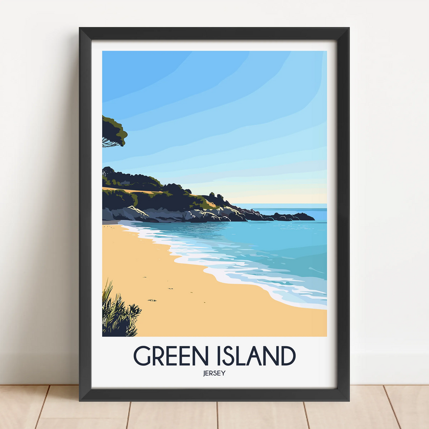 Green Island Retro Travel Illustration
