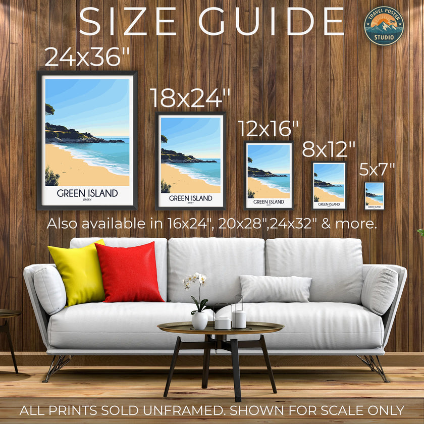 Green Island Vintage Style Print
