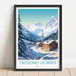 Gressoney Modern Travel Poster
