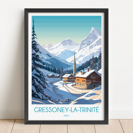 Gressoney Modern Travel Poster