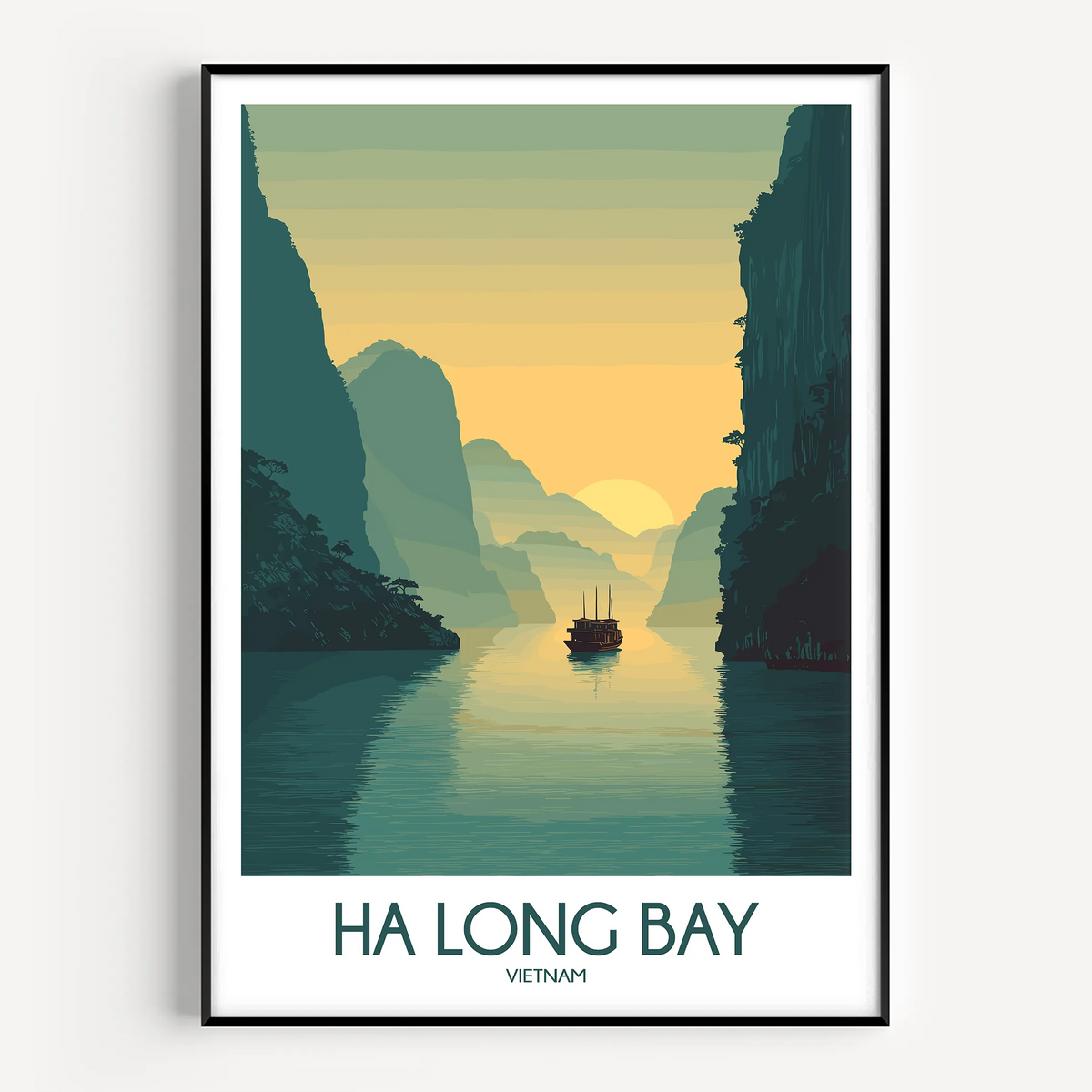 Ha Long Bay Modern Travel Poster