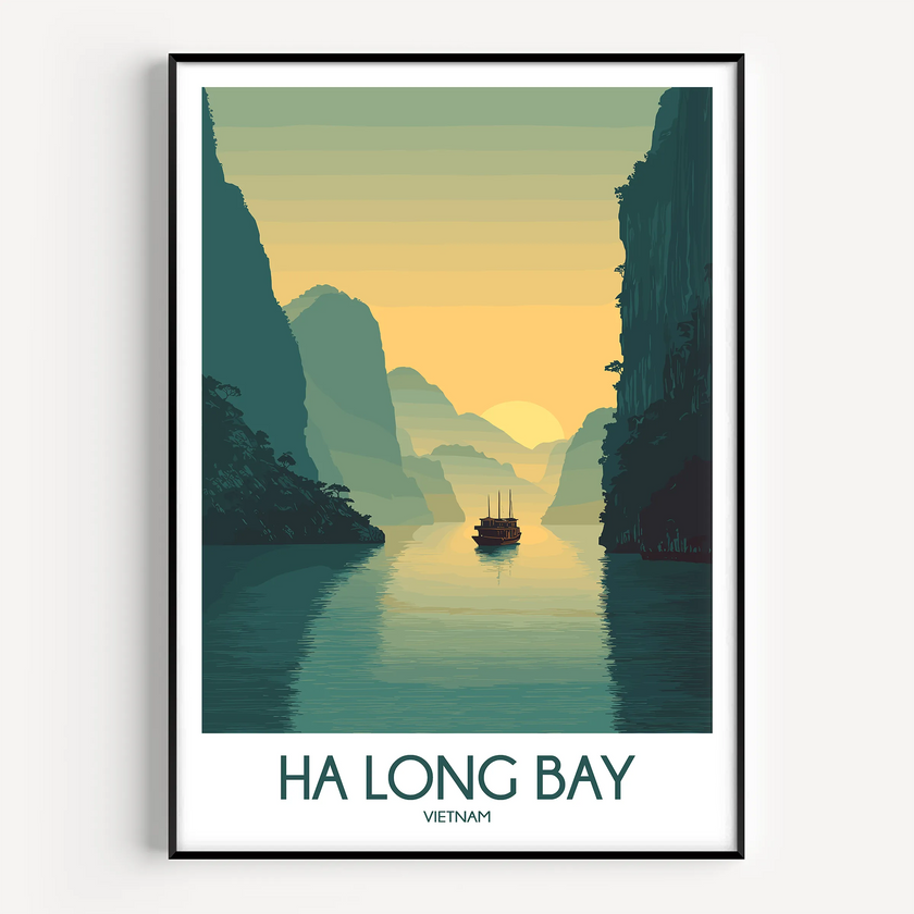 Ha Long Bay Modern Travel Poster