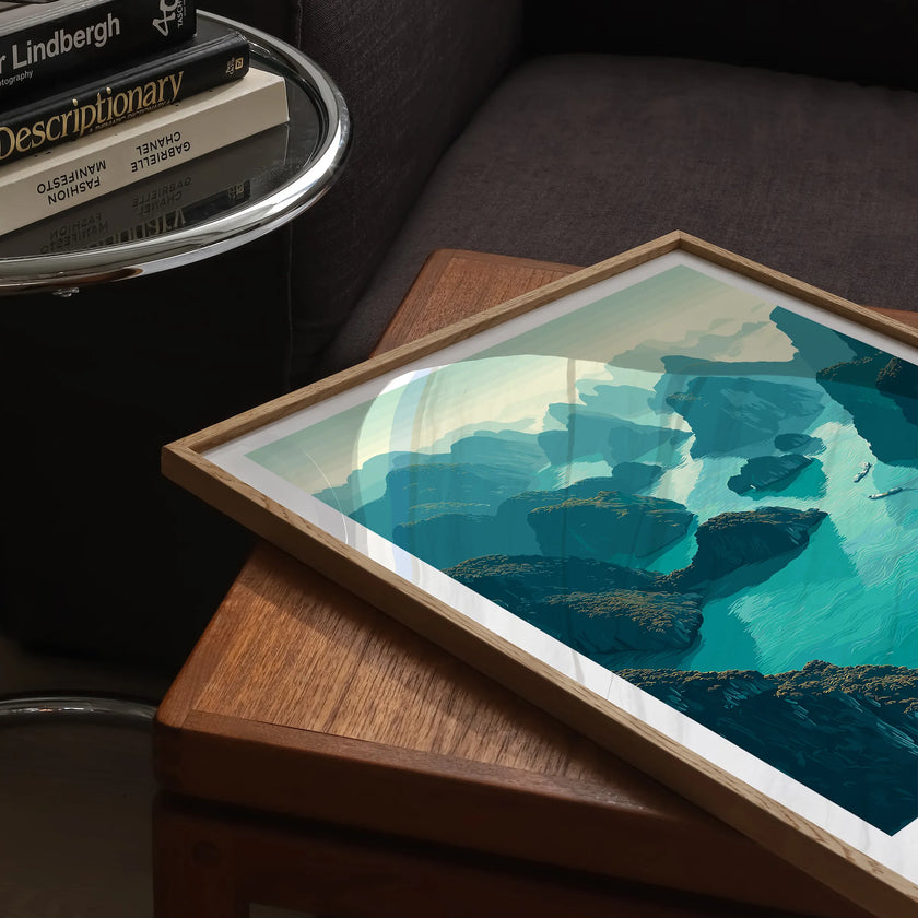 Ha Long Bay Retro Travel Illustration