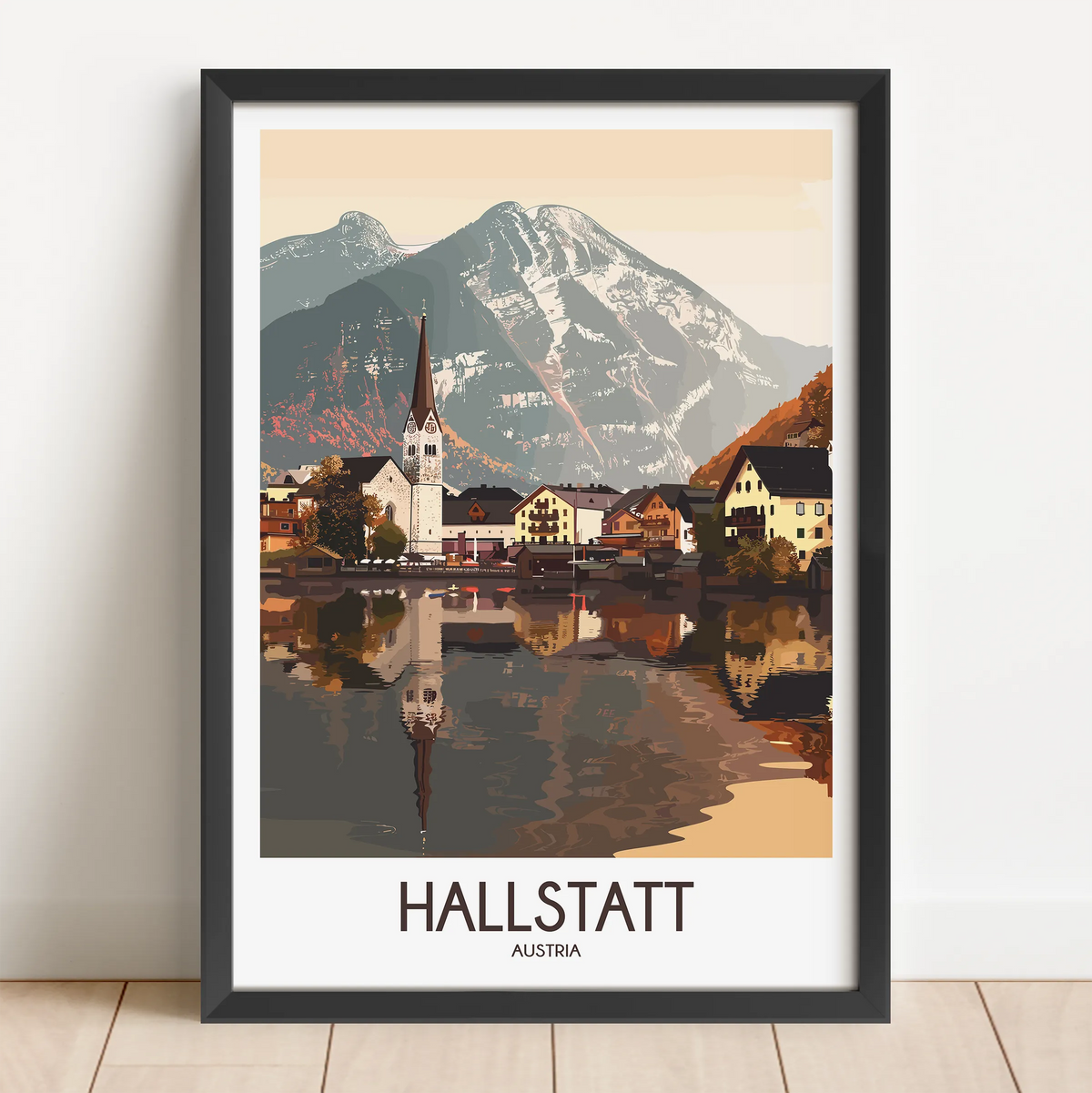 Hallstatt Modern Travel Poster