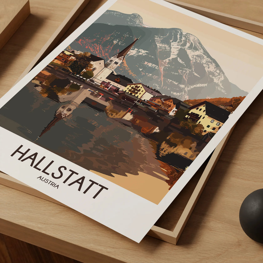 Hallstatt Vintage Style Print