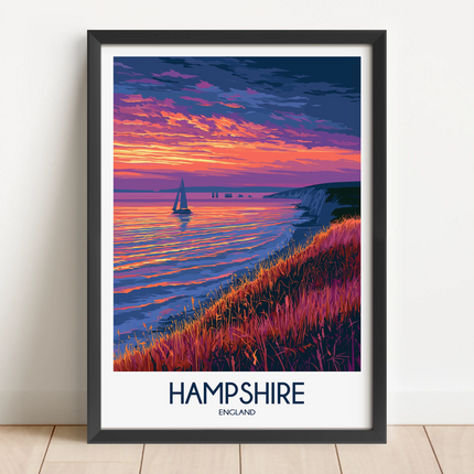 Hampshire Modern Travel Poster