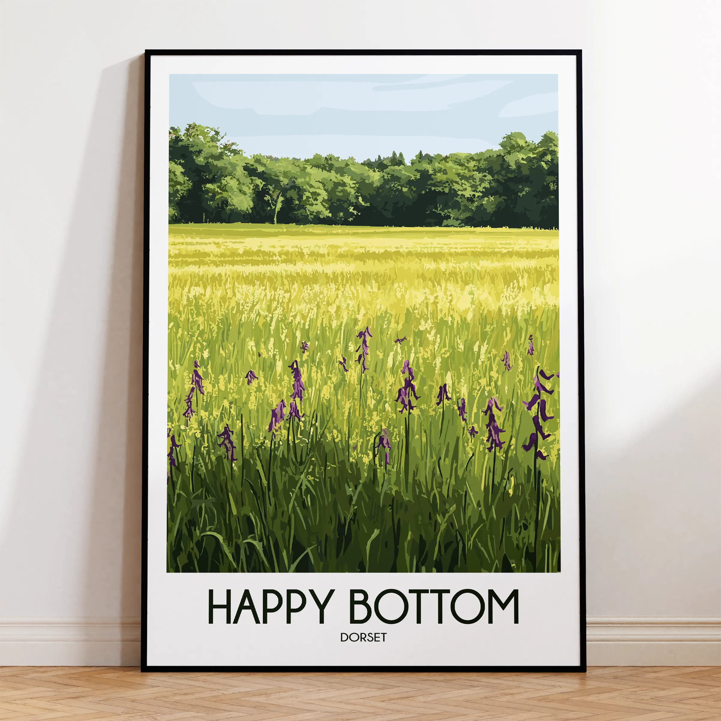 Happy Bottom Retro Travel Illustration