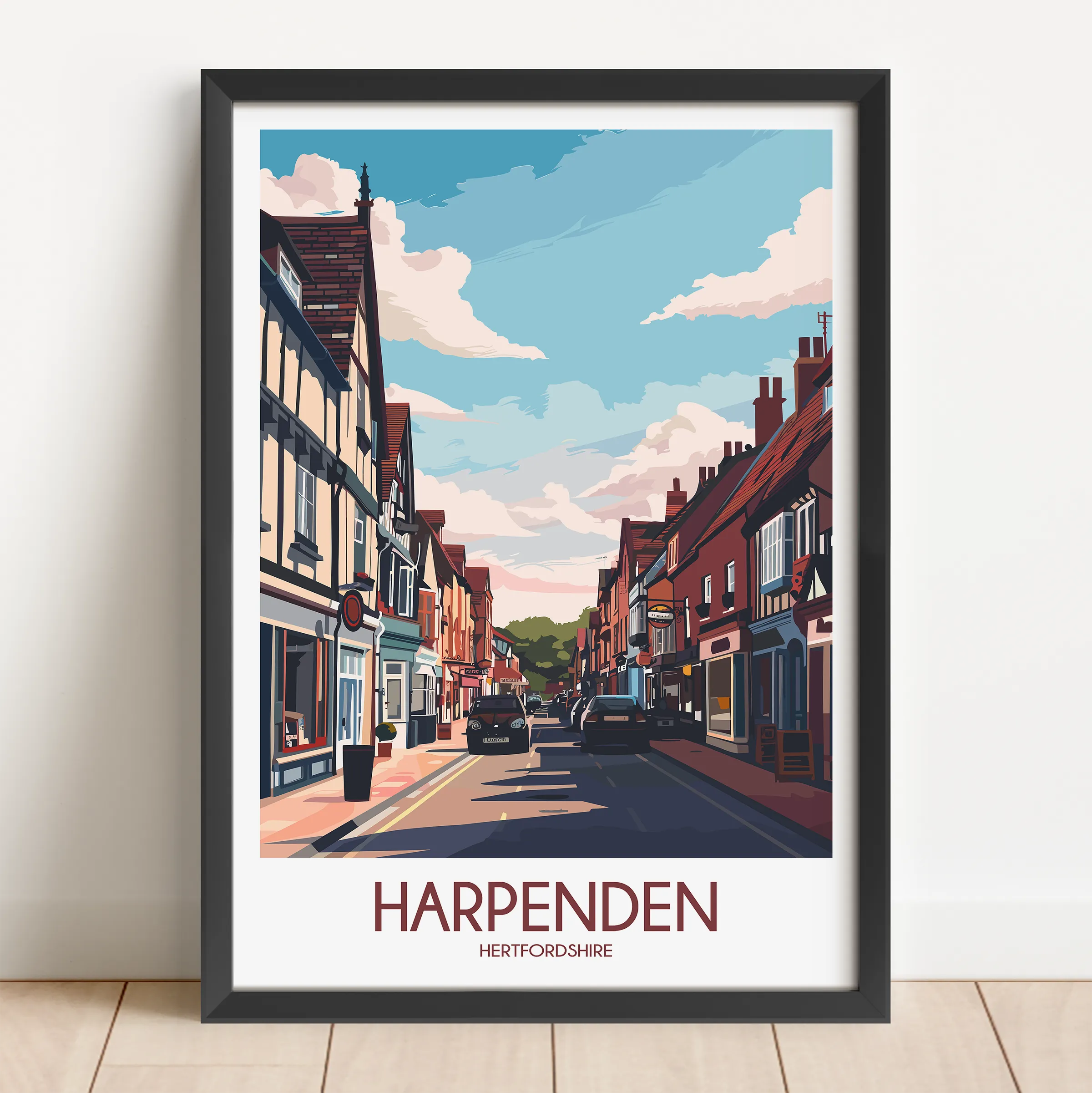 Harpenden Modern Travel Poster