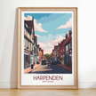Harpenden Retro Travel Illustration