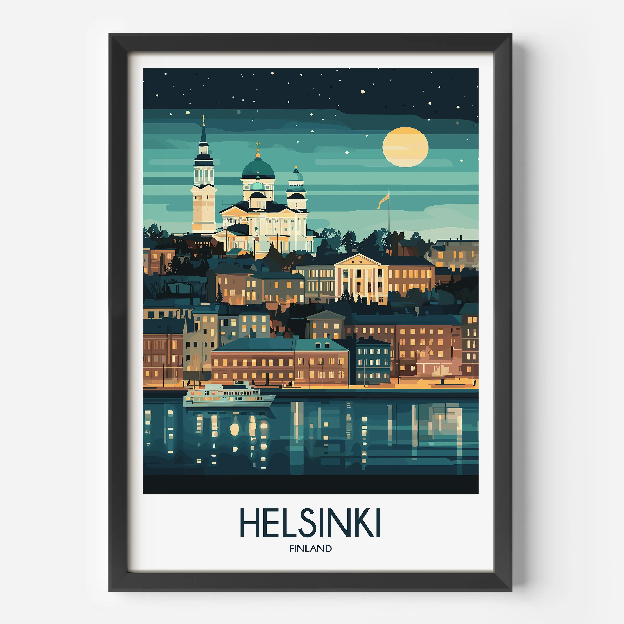 Helsinki Retro Travel Illustration