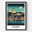 Helsinki Retro Travel Illustration